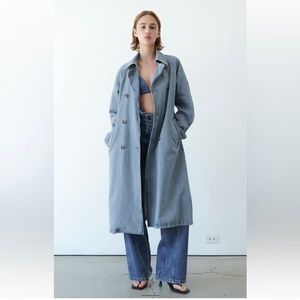 Zara Belted Denim Trench